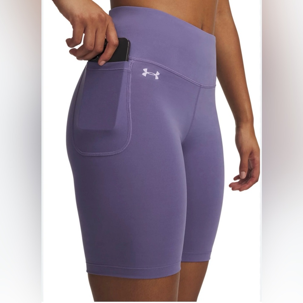 Under Armour Women's Motion High Rise cycling shorts for women.